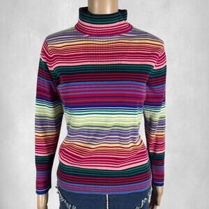 Westbound multicoloured striped turtleneck sweater